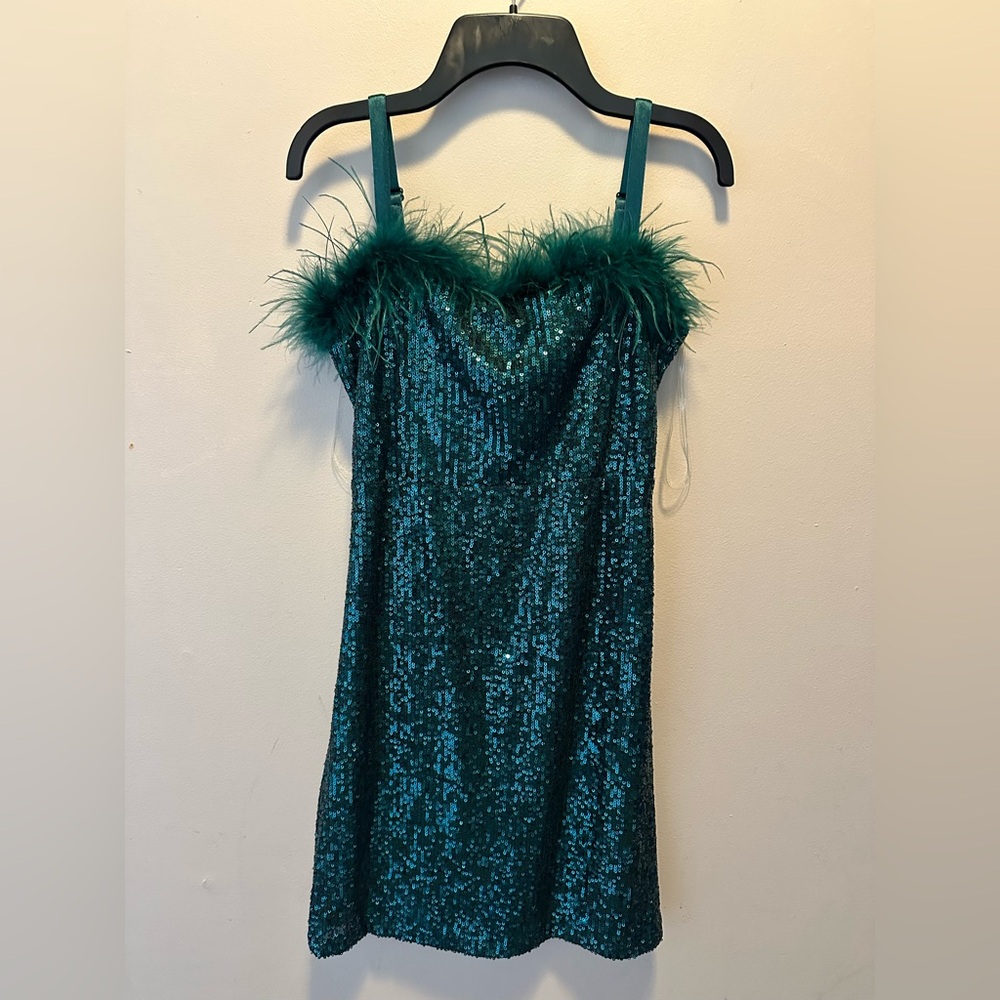 Nickie Lew Sequins Green Holiday Formal Girl Size 12